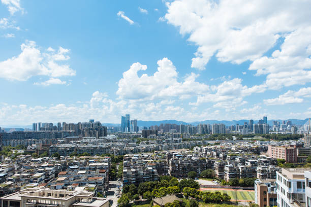 istock Fuzhou City Urban Scenery Blue Sky White Cloud Background 2167795613