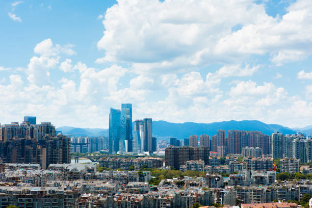 istock Fuzhou City Urban Scenery Blue Sky White Cloud Background 2167795788