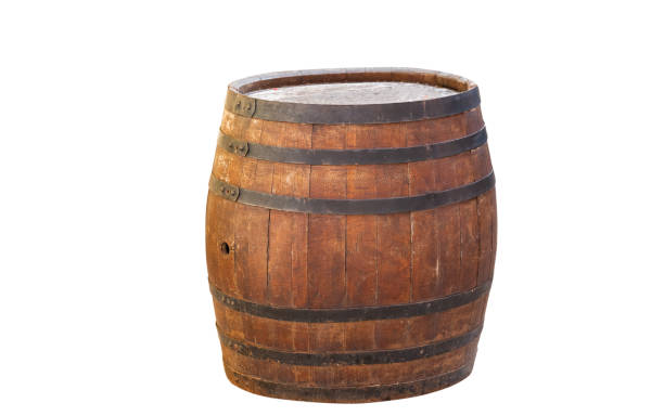 istock wine wooden barrel isolated 2167796174