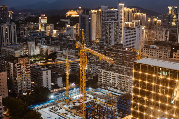 istock Tower crane, construction site, city center 2167797399