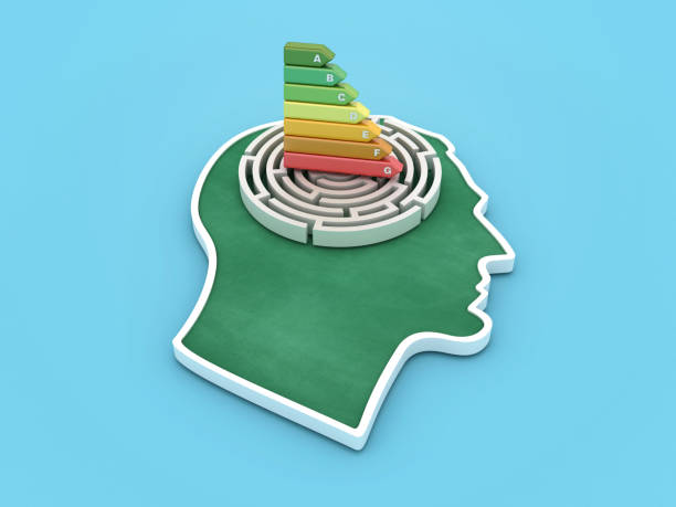 istock Energy Efficient Diagram on Maze and Head Profile 2167800544