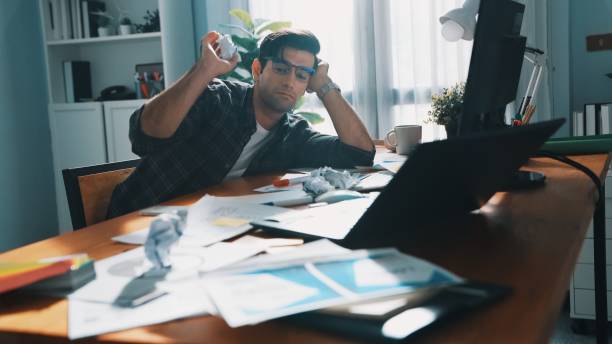 istock Professional interior designer working on palette and crumpled paper. Symposium. 2167806392