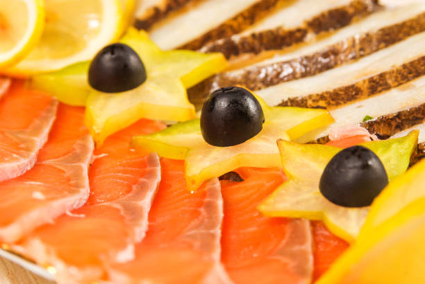 red salmon slices