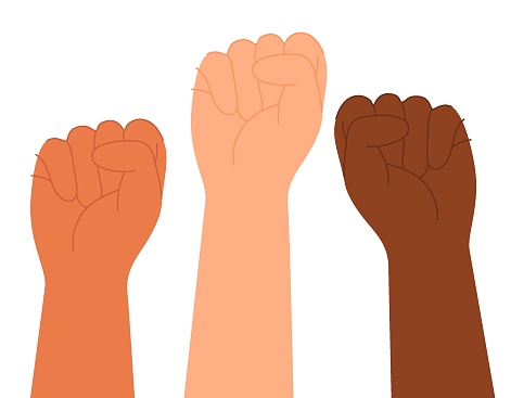 Fists For Rights Fists Raised Up Protest Hands Fighting And Struggling For Human Rights ...