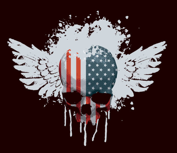 istock human skull with bird wings and america flag 2167809061