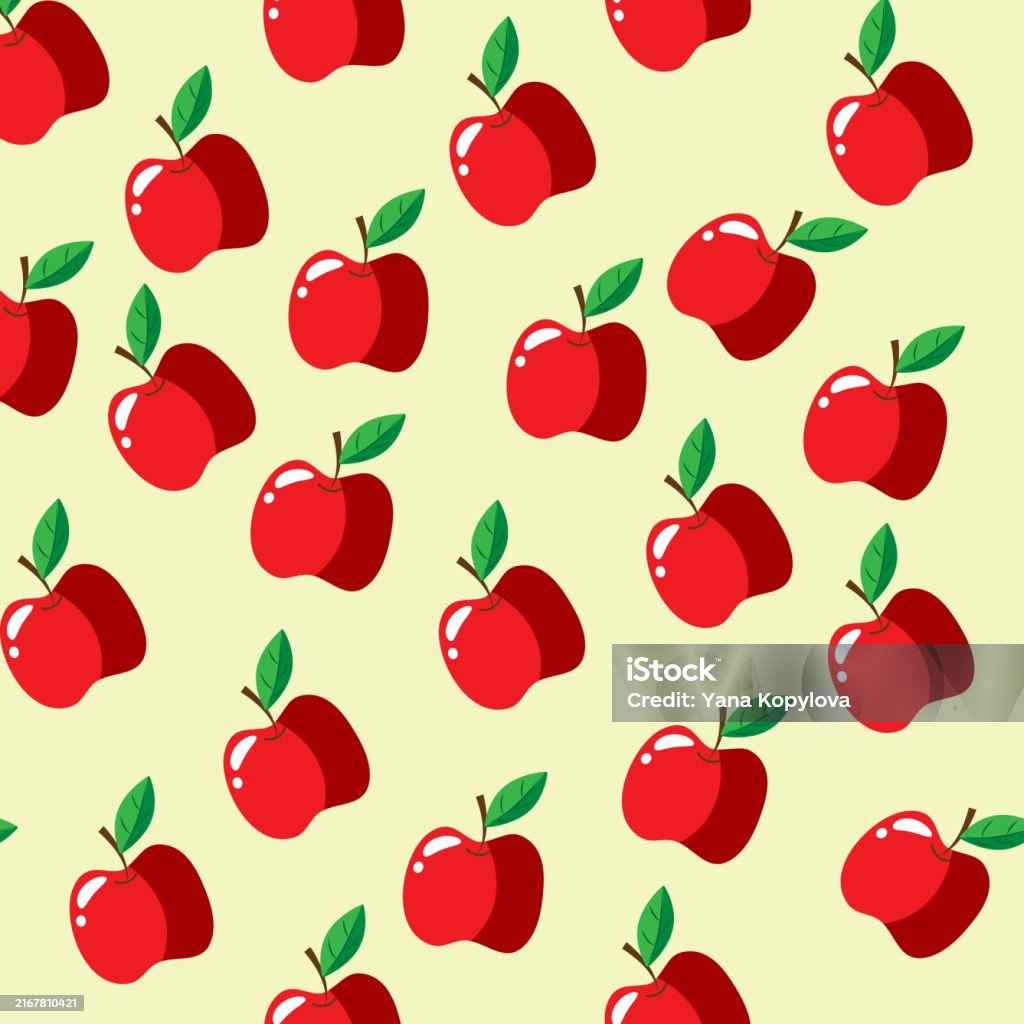 Appla Pattern Apple Pattern Stock Illustration - Download Image Now - Abstract, Apple ...