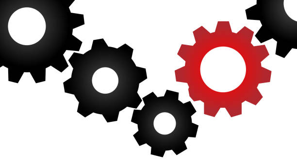 istock A white background consisting of black gears, one of them highlighted in red and broken. 2167810558