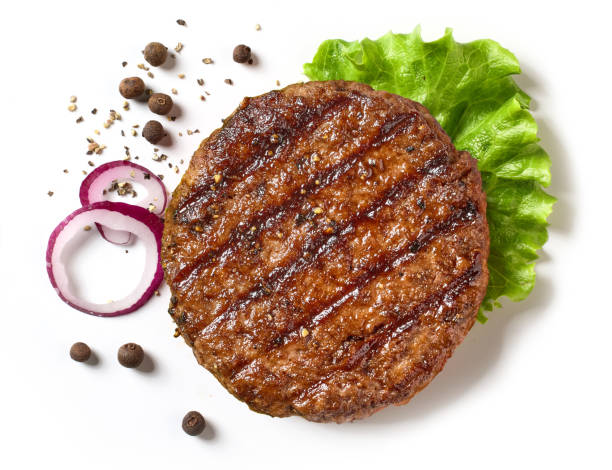 freshly grilled burger meat