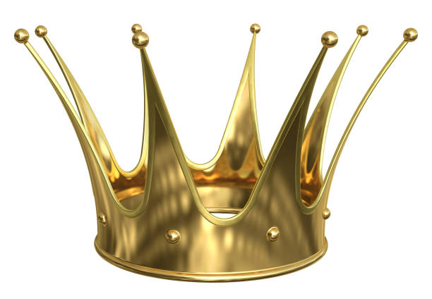 istock Golden crown isolated on transparent background 2167811299