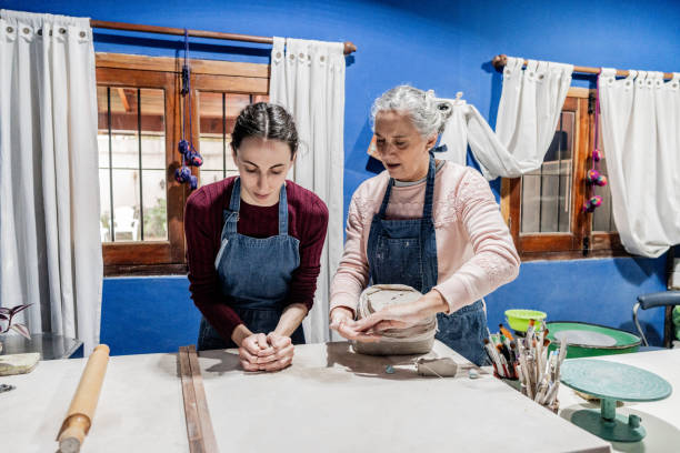 istock Coworkers working in a ceramics workshop 2167815350
