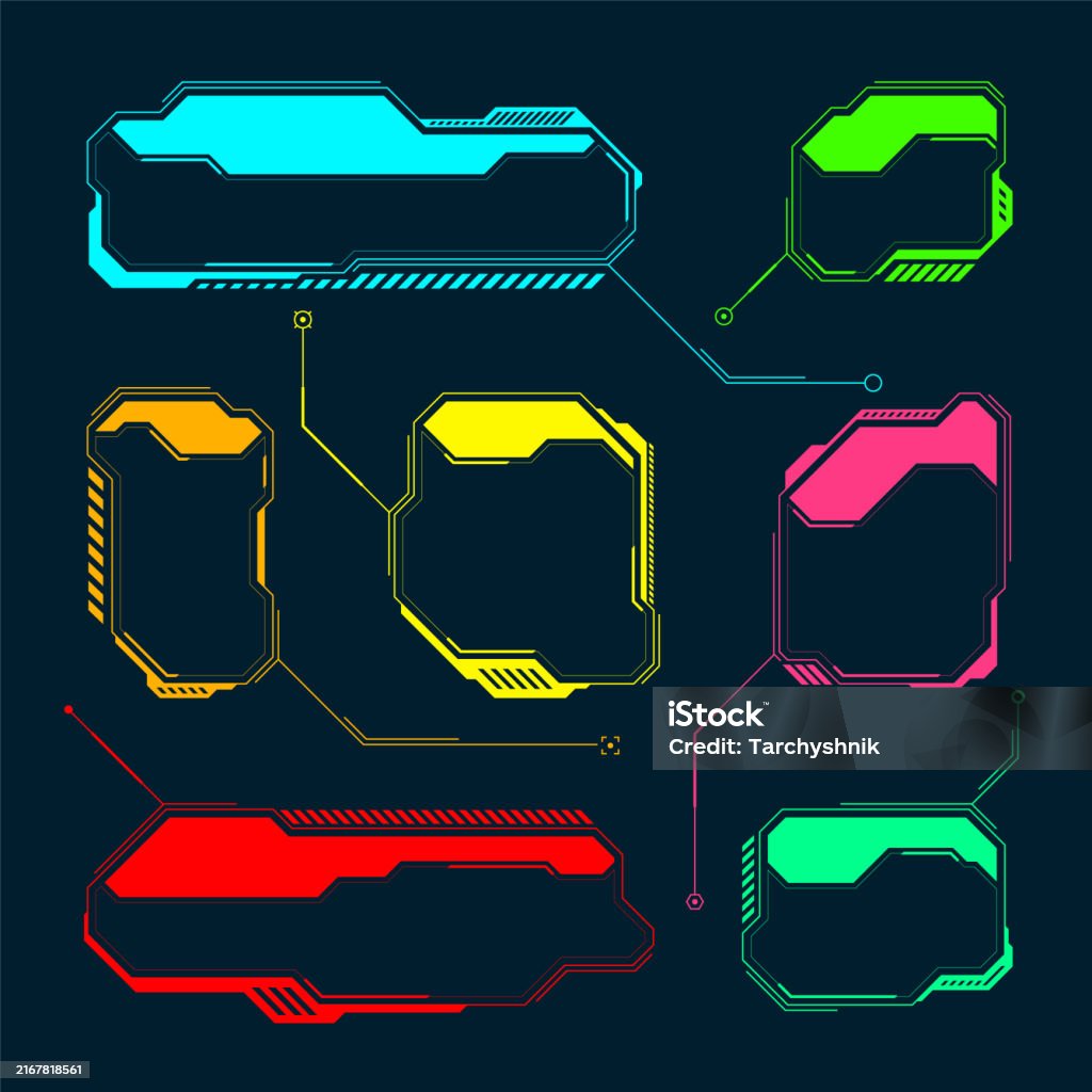 Futuristic Hud Or Ui Elements Scifi User Interface Text Boxes Callouts ...