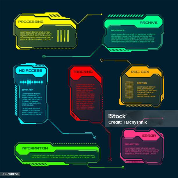 Text Box Ui Examples Games Futuristic Hud Or Ui Elements Scifi User Interface Text Boxes Callouts ...
