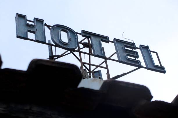 istock Singn of a hotel in a dry place 2167821278