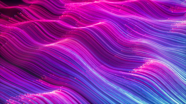 Free Stock Photo of Dynamic neon blue and purple abstract digital light ...
