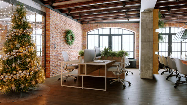 istock Loft Office Decorated for Christmas 2167827942