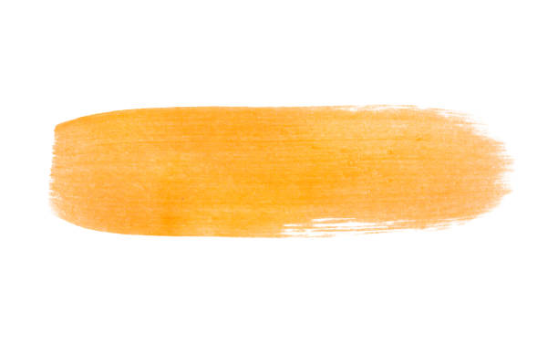istock Orange brush stroke isolated on white background 2167838571