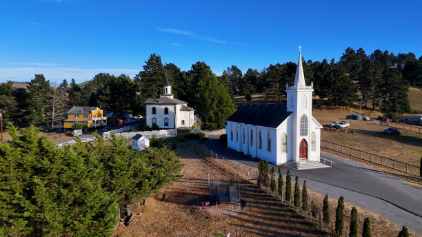 Famous Church Bodega in California at sunset
