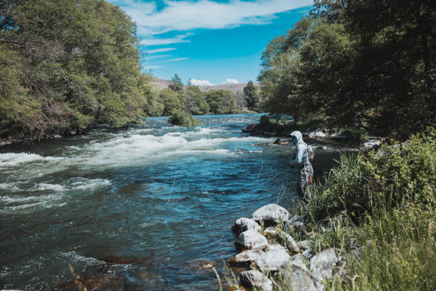 istock Man stands on the Deschutes River bank to fish 2167840855