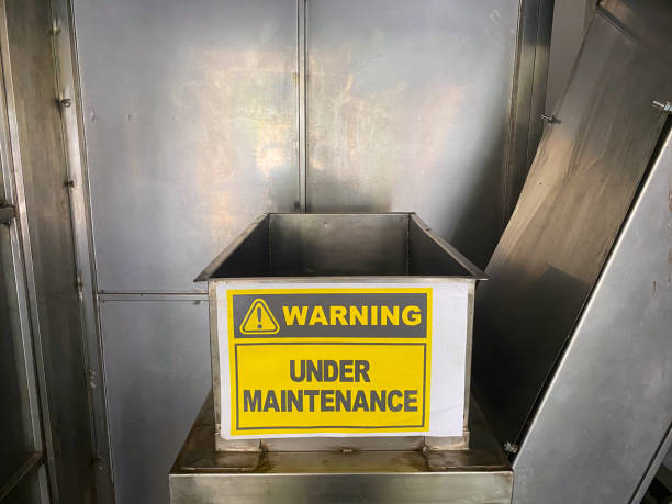 istock Stainless Steel Container with Under Maintenance Sign 2167845977