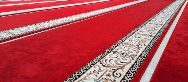 istock Isolated rug on a carpet with copy space image for a prayer mat. 2167848680