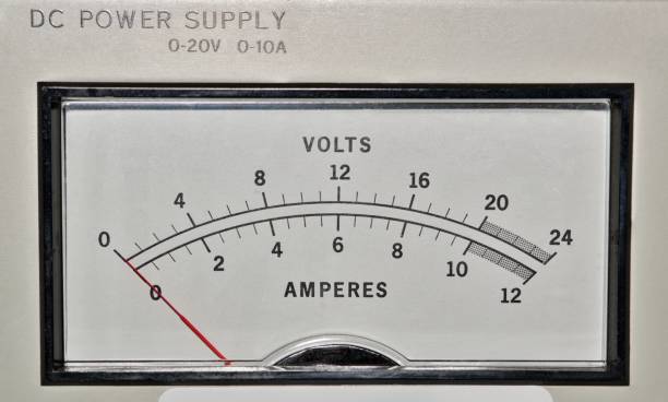 istock Electronic DC power supply needle display volts amperes. 2167850623