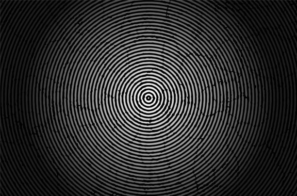 istock a black and white image of a spiral pattern of fingerprint effect, a black and white image of a spiral pattern, a circular pattern with a red and orange background 2167850753