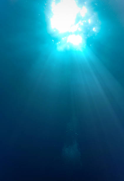 istock Rays of sunlight in the deep blue ocean 2167854117