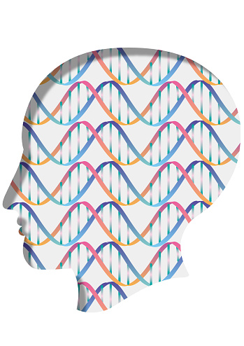 Dual Helix Pattern Double Helix Pattern In Profile Silhouette Stock Illustration ...