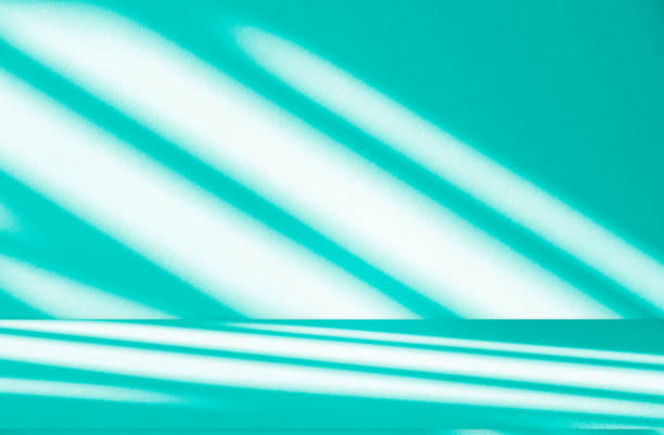 istock Studio style background wall decoration presentation uses white and green tones. with shadows cast from a nearby window, concept creating a decorative 2167857116