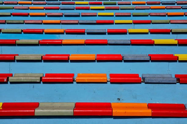 Empty seats in a sports stadium
