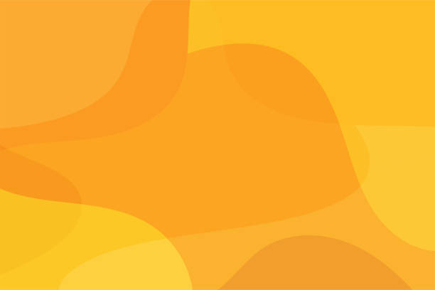 추상적인 배경, 유체, 겹치는 모양, in yellow and orange color. - 플랫 디자인 stock illustrations