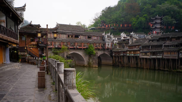 istock Pathway to Hongqiao bridge at Fenghuang Ancient Town 2167864721