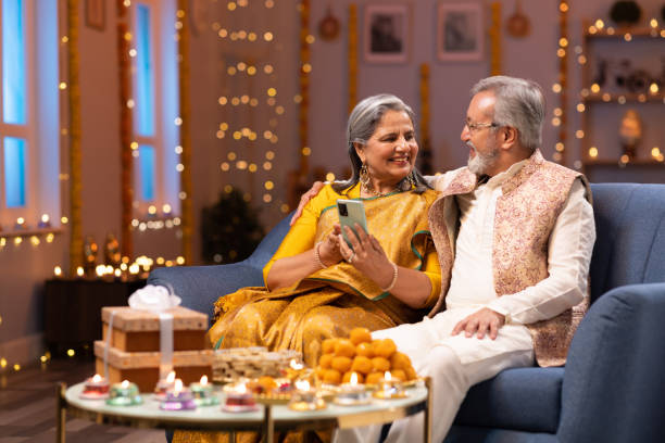 istock Senior couple using phone stock photo 2167866429