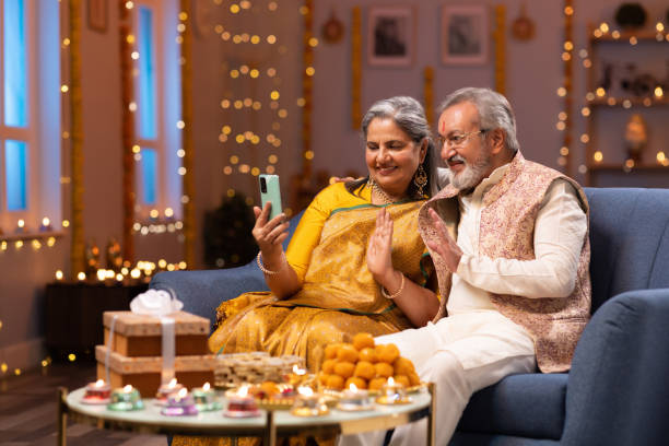 istock Senior couple using phone stock photo 2167866456