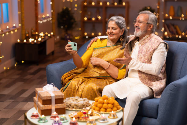 istock Senior couple using phone stock photo 2167866583