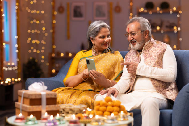 istock Senior couple using phone stock photo 2167866816