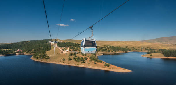 istock Ski resort, cable car gondola 2167867446
