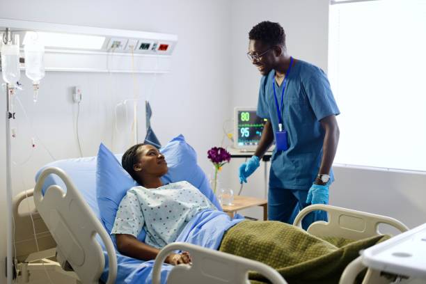 istock Male nurse measuring blood pressure 2167868716