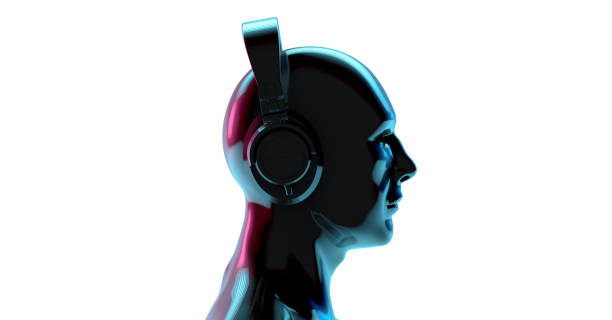 istock Portrait futuristic cyber punk man 2167868799