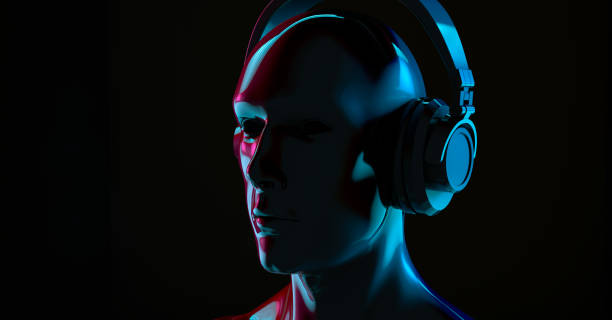 istock Portrait futuristic cyber punk man 2167869287