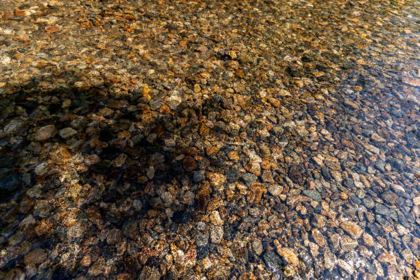 Clear river water and rocks on the riverbed