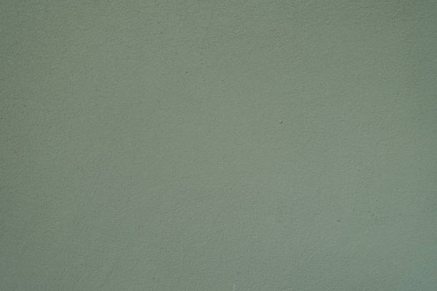 Texture of reseda green wall with coarse roughcast finish