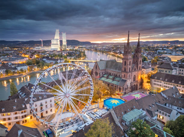 Basel, Switzerland Historic Skyline at Dawn