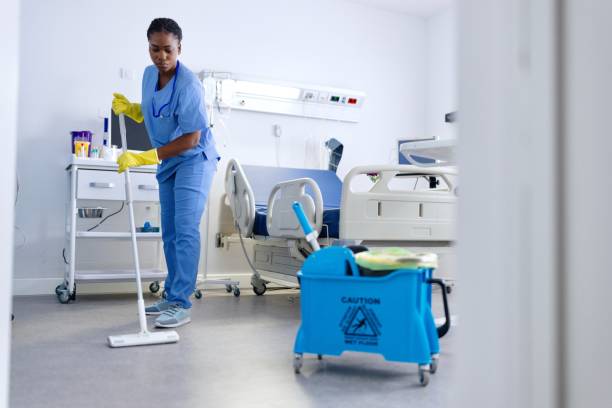 istock Cleaner mopping floor at the hospital 2167874909