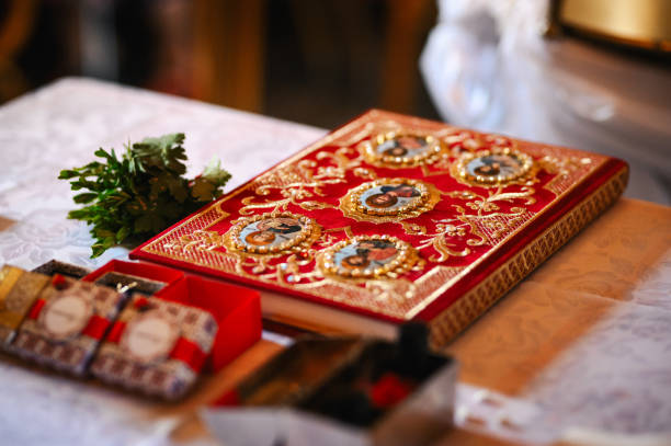 Objects in church for a Baptism ceremony