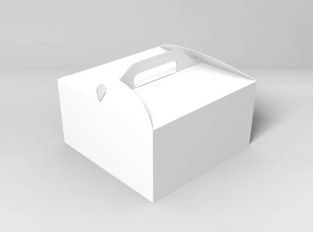 istock Blank white Take away box mock up isolated on white background, 3d illustration, 3d rendering 2167880634