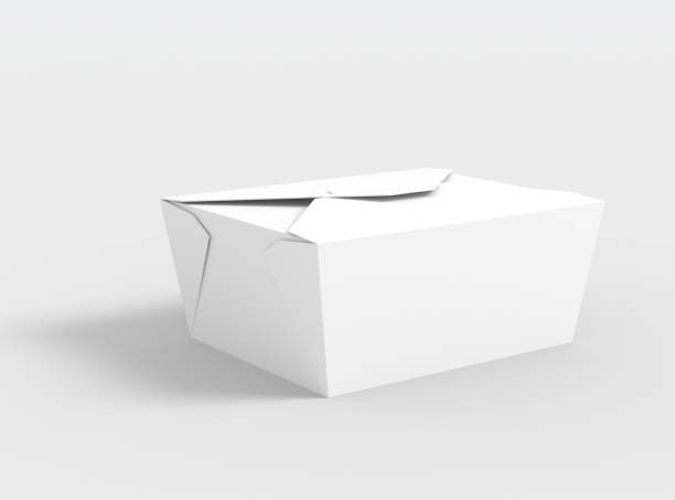 istock Blank white Take away box mock up isolated on white background, 3d illustration, 3d rendering 2167880654
