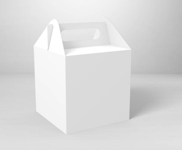 istock Blank white Take away box mock up isolated on white background, 3d illustration, 3d rendering 2167880684