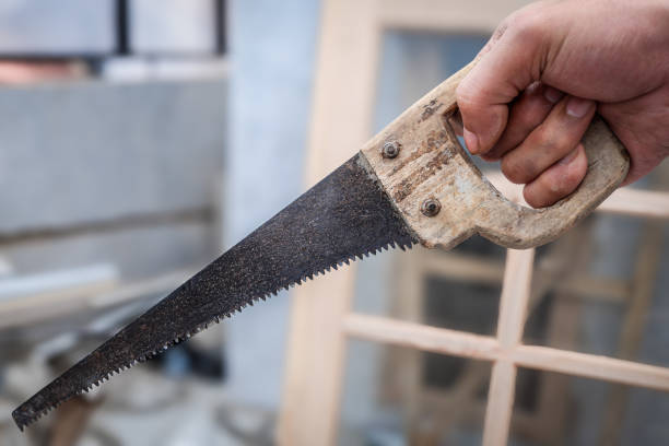 istock Close up of a hand holding a saw 2167885929