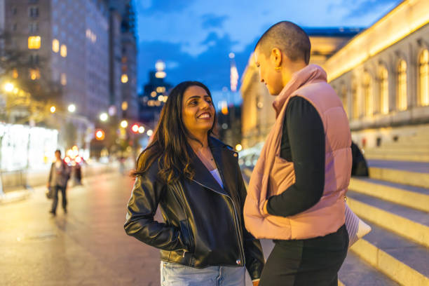 istock Evening Friends Chat in City 2167888912